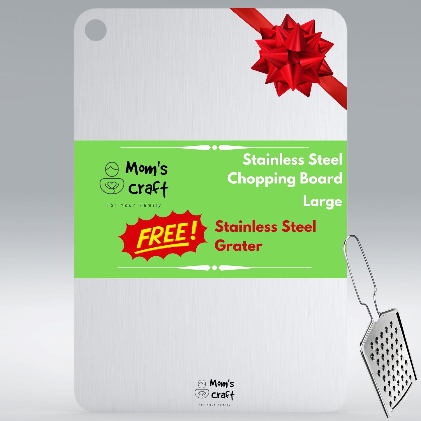 Stainless Steel Chopping Board - Large 370mm x 250mm